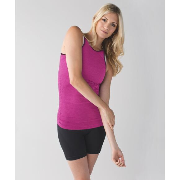 LULULEMON In The Flow Tank Size 6 Heathered Regal Plum - Picture 2 of 7